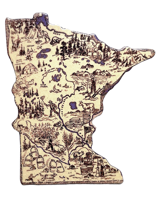 MN, Vintage Map Magnet, #9538
