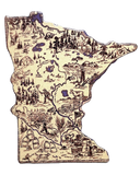 MN, Vintage Map Magnet, #9538