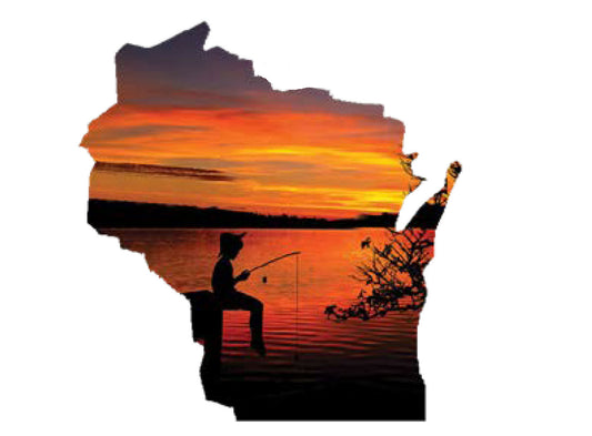 WI, Gone Fishing, Magnet #9555