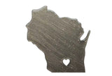 WI, I heart Wisconsin, Stainless Magnet #9566