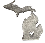 MI State, Stainless I heart MI Magnet #9573