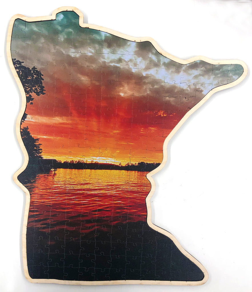 MN Sunset, Premium Wood Puzzle, 12x14", 201 piece, laser cut