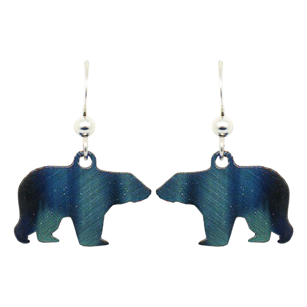 Aurora Bear Earrings, Sterling Silver Earwires # N1115