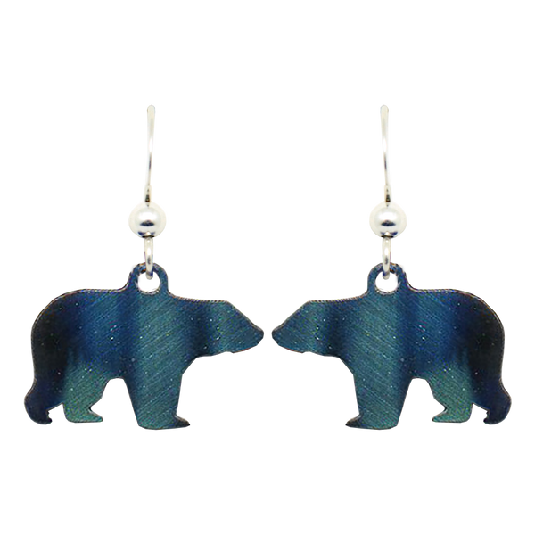 Aurora Bear Earrings, Sterling Silver Earwires, Item# N1115