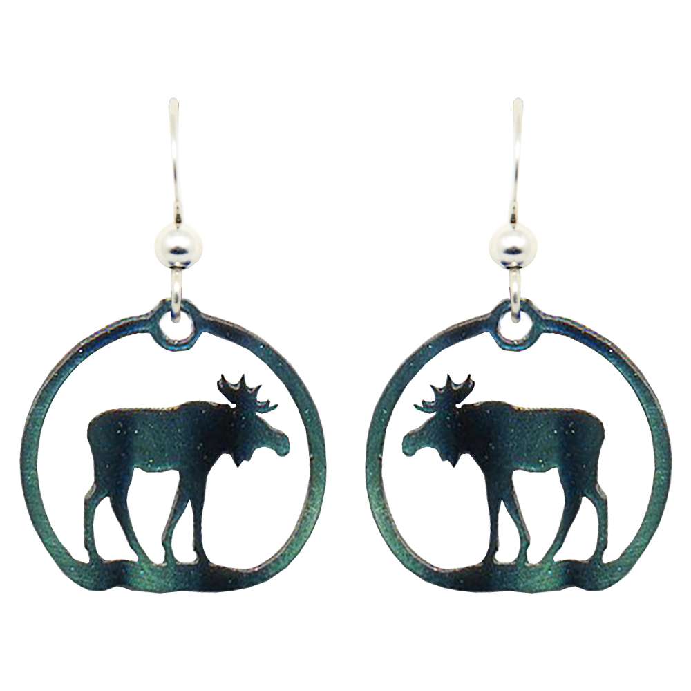 Aurora Moose Earrings, Sterling Silver Earwires, Item# N1116