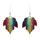 Autumn Streaks Leaf earrings, Sterling Silver Earwires, Item# N5103
