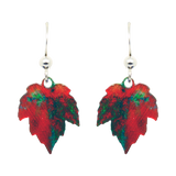 Autumn Fire Leaf Earrings, Sterling Silver Earwires, Item# N5101