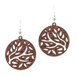 Branch & Leaves Wood Earrings,