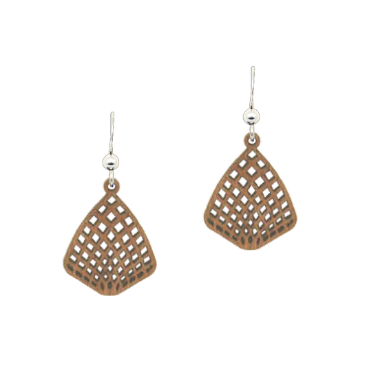 Reuleaux Triangle Wood Earrings, Sterling Silver Earwires, Sustainably Sourced Wood