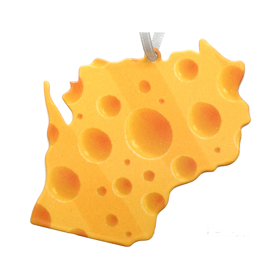 WI State Cheese 2 1/2 or 3 1/2 inch ornament