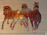 Running Horses, wall art by d'ears, made in the USA, 18 gauge steel